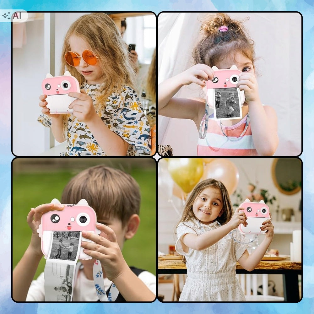 PRINT INSTANT CAMERA FOR CHILDREN MINI THERMAL PRINTER + 13 ROLLS Manufacturer code DRUKUŚ 3.0 DRUKARKA TERMICZNA ZESTAW SZYBKA
