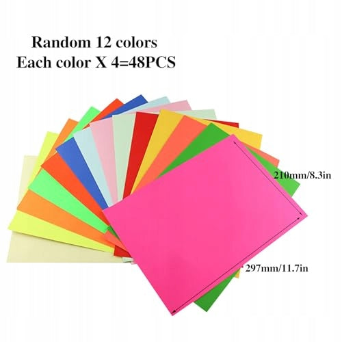 PRINTER PAPER LABEL STICKERS SELF ADHESIVE 48 SHEETS COLOR Manufacturer no brand
