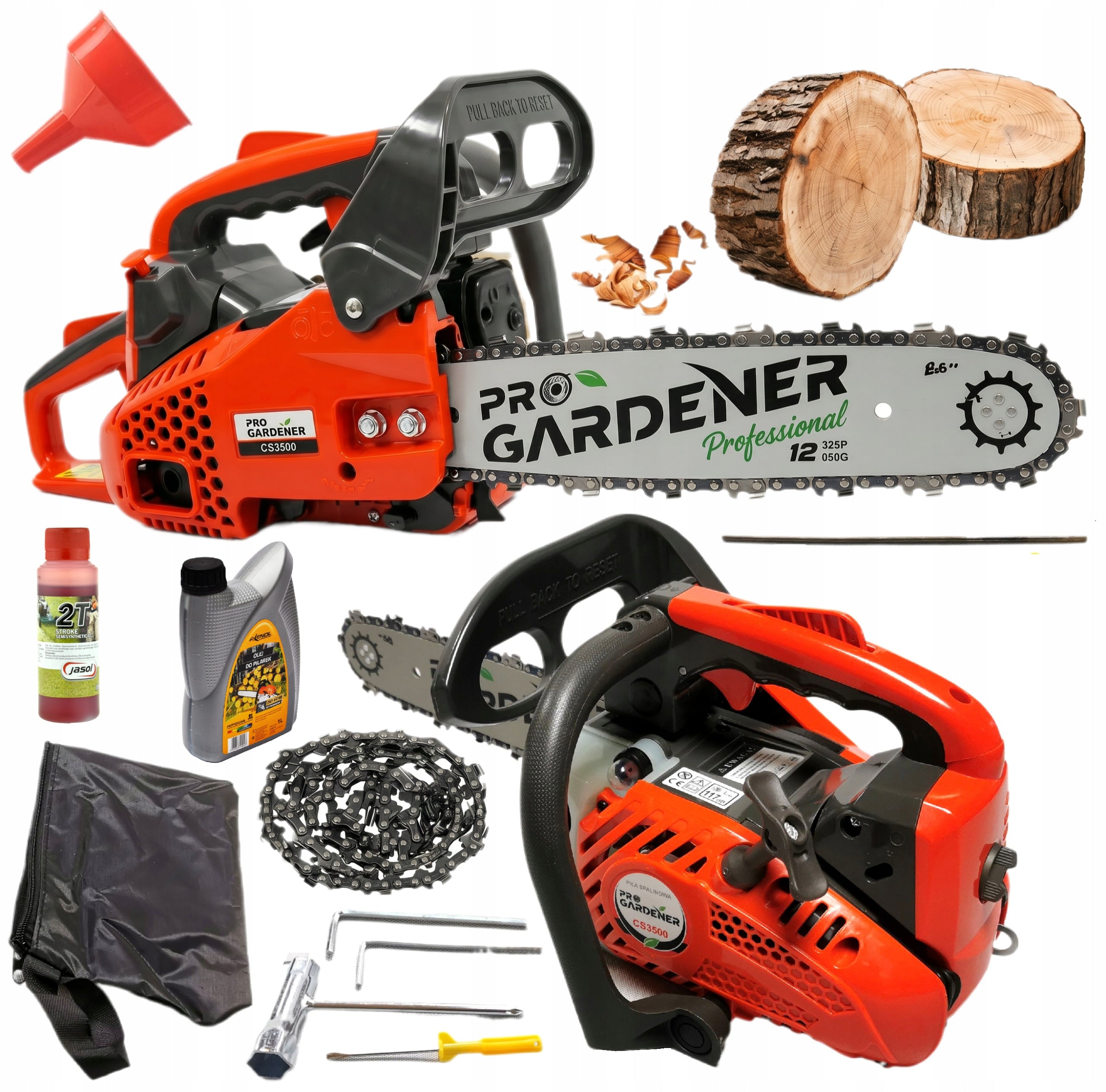 PRO GARDENER DIESEL CHAINSAW 2,6HP 25,4cc TWIG 12" light