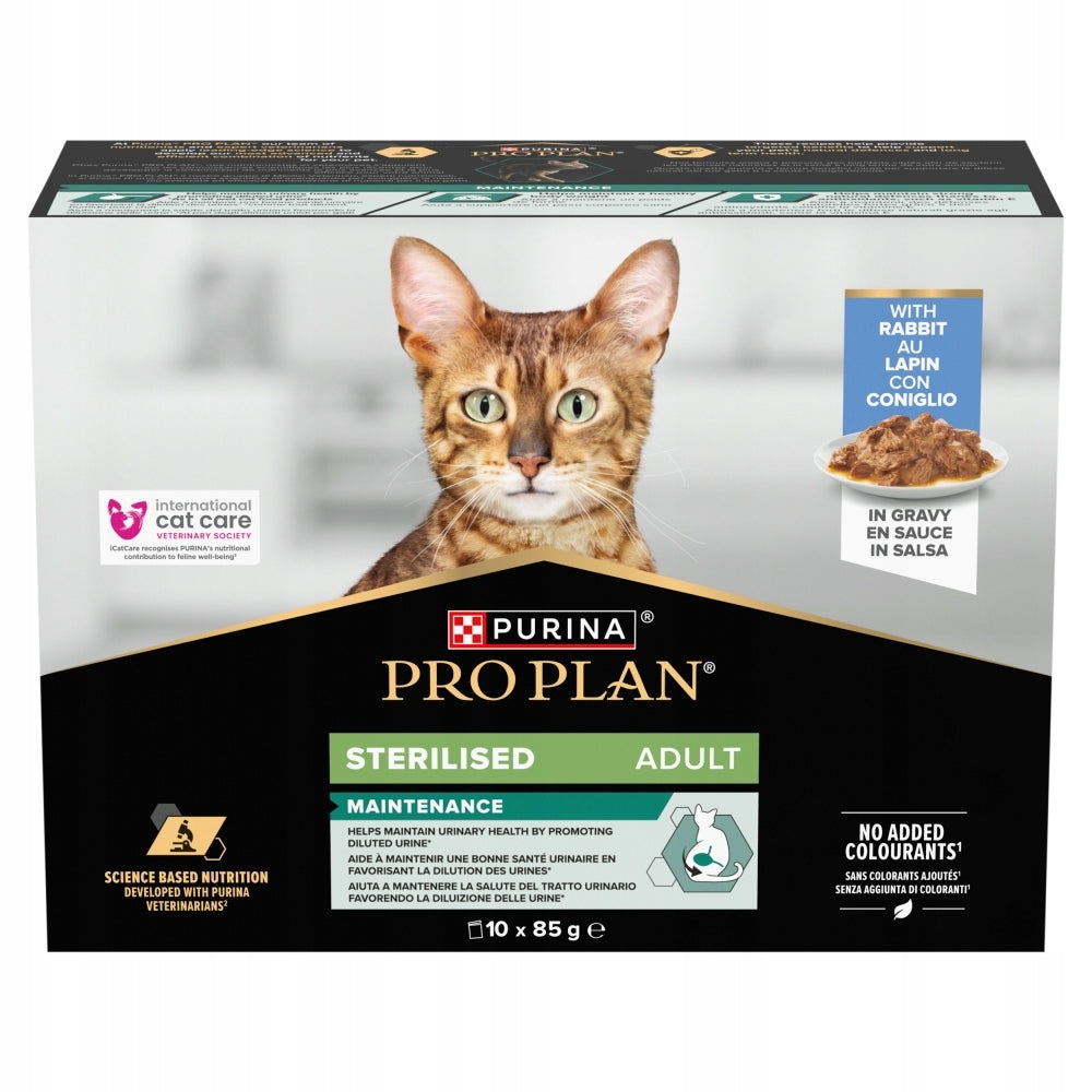 PRO PLAN Maintenance Sterilised Cat Food with Rabbit 10 x 85 g 850 g