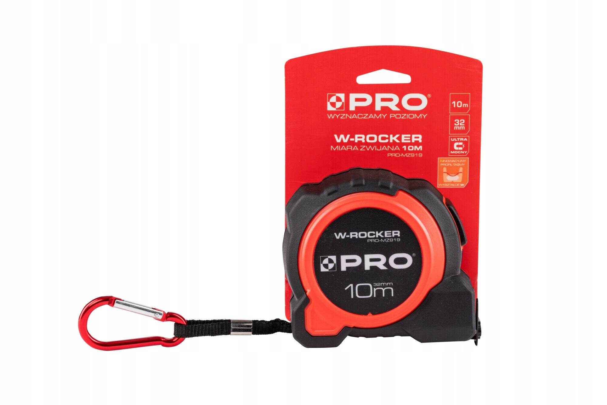 PRO W-ROCKER 10 m x 32 mm SUPER DURABLE RETRACTABLE MEASURE 10mb Manufacturer code PRO-MZ919