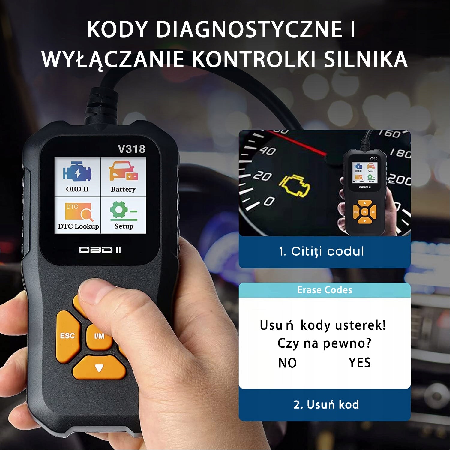 PROFESJONALNY TESTER DIAGNOSTYCZNY OBD2Dotyczy większości modeli samochodów Manufacturer code ALGHF-V318-OBD2