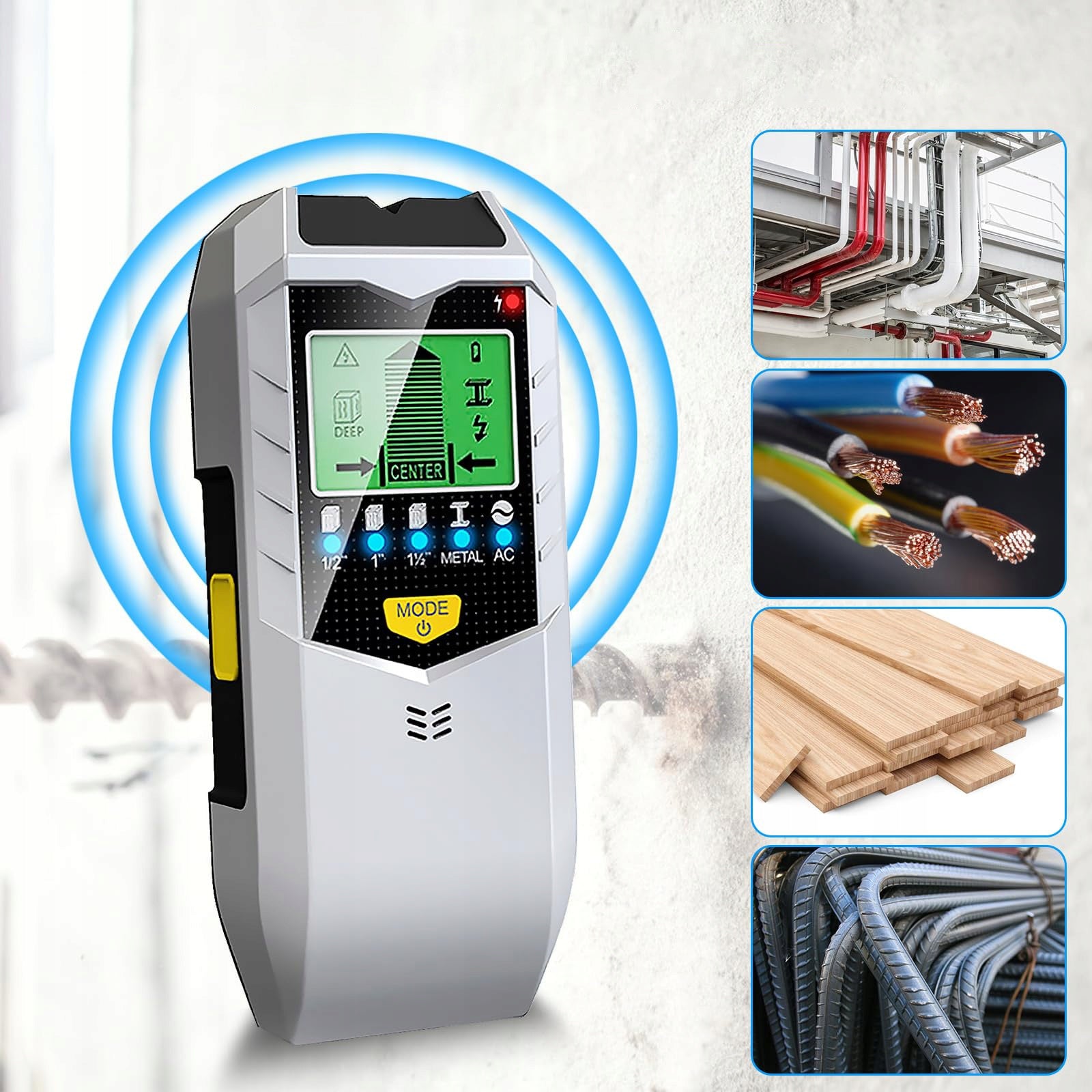 PROFESSIONAL 5 IN 1 CE CABLE DETECTOR Manufacturer code SH402 + Bateria