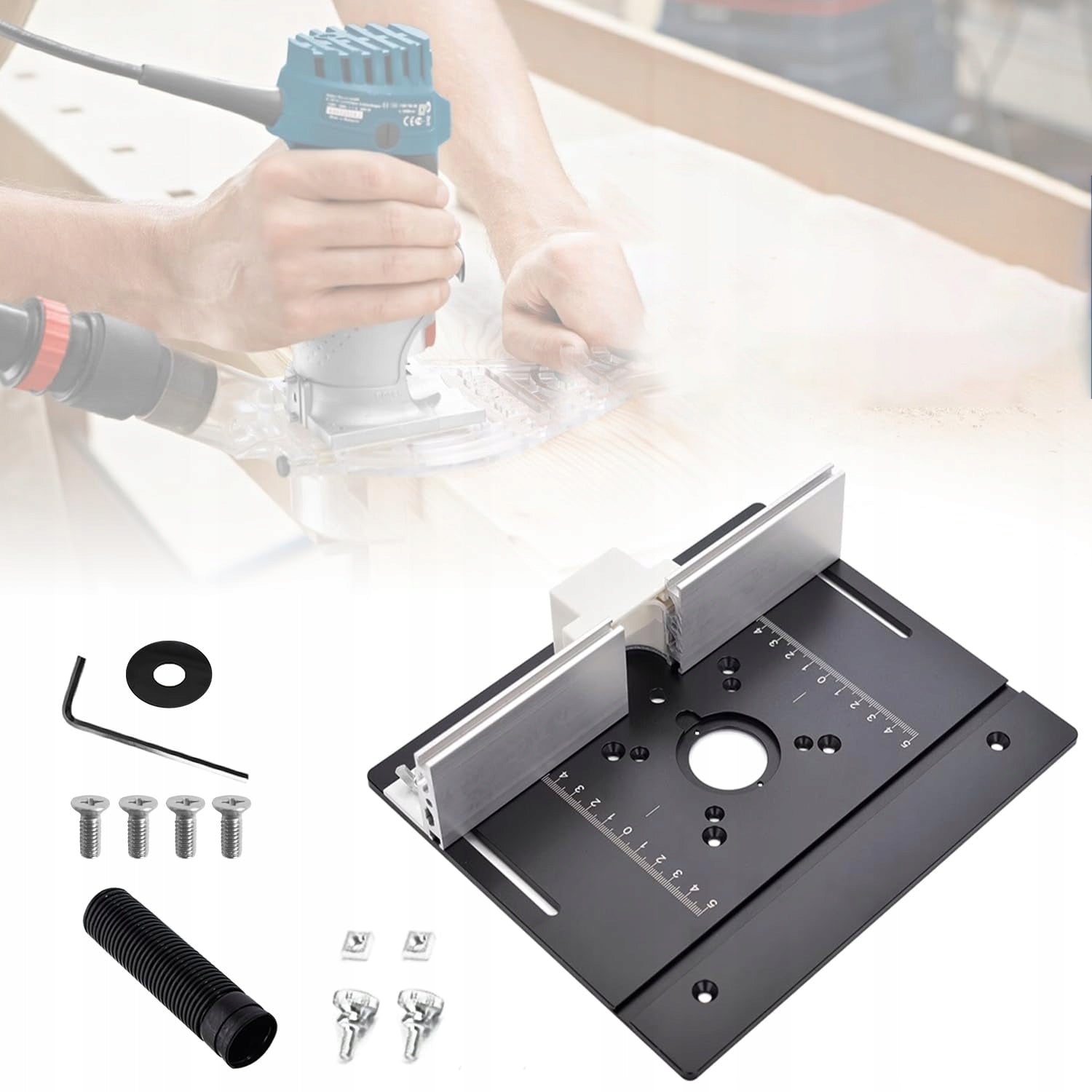 PROFESSIONAL ALUMINUM MILLING TABLE PLATE WITH CORNER THREADS Batteries included no