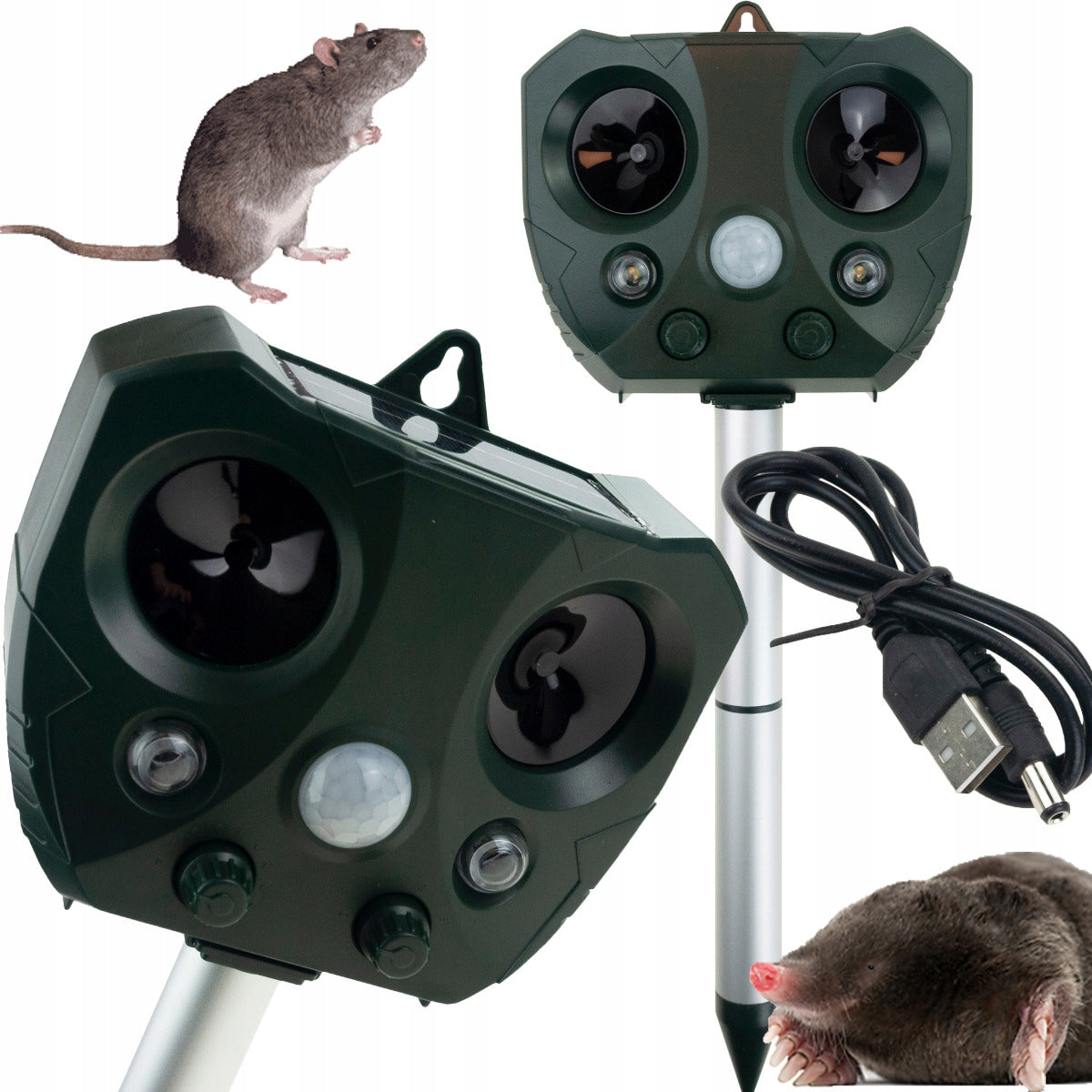 PROFESSIONAL ANIMAL REPELLENT CATS BIRDS rat mice SOLAR