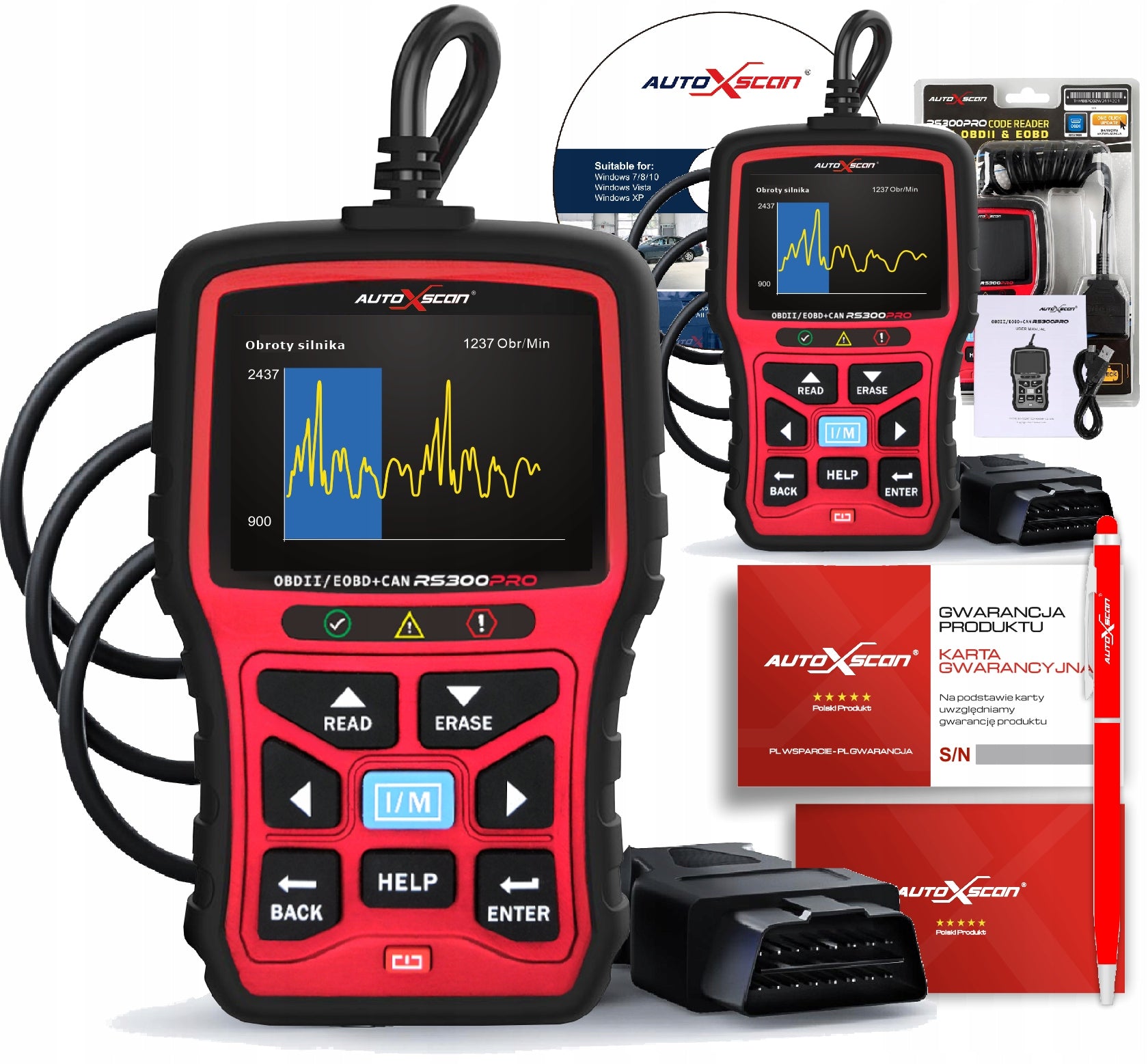 PROFESSIONAL DIAGNOSTIC TESTER RS300PRO Polish ALL CARS Manufacturer code RS300PRO
