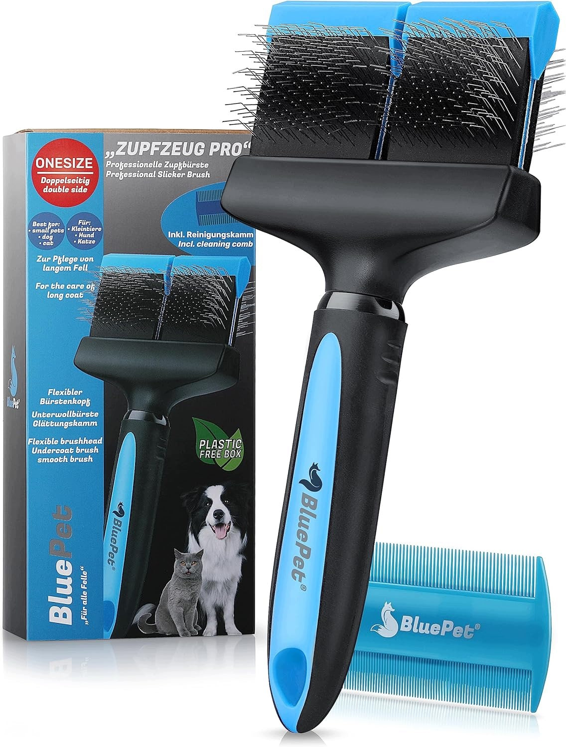 PROFESSIONAL DOUBLE-SIDED DOG BRUSH REMOVES UNDERCOAT KNOTS