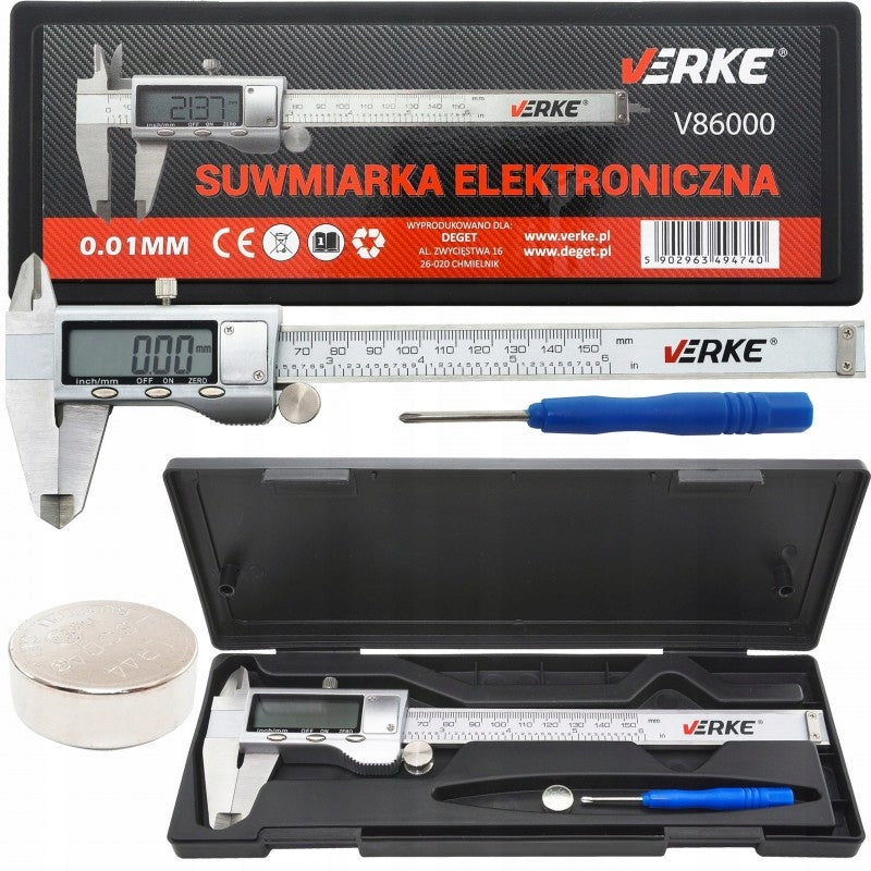 PROFESSIONAL ELECTRONIC CALIPER 150MM METAL DIGITAL LCD SCREEN Batteries included yes