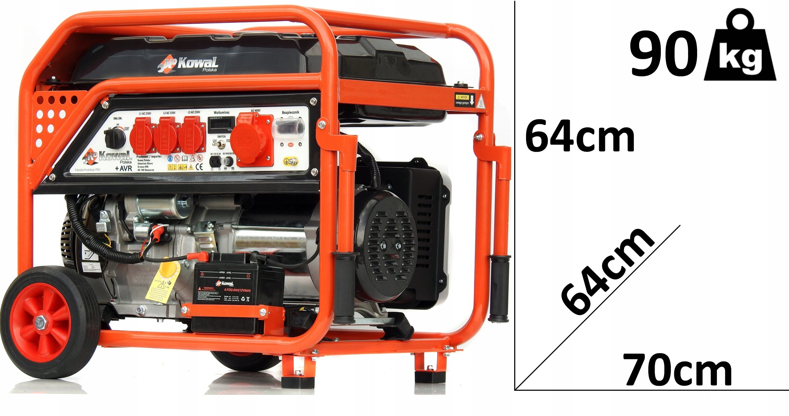 PROFESSIONAL GENERATOR SET 11,8kW ELSTART AVR+ COPPER STATOR blacksmith Manufacturer code KowaL A9 PRO