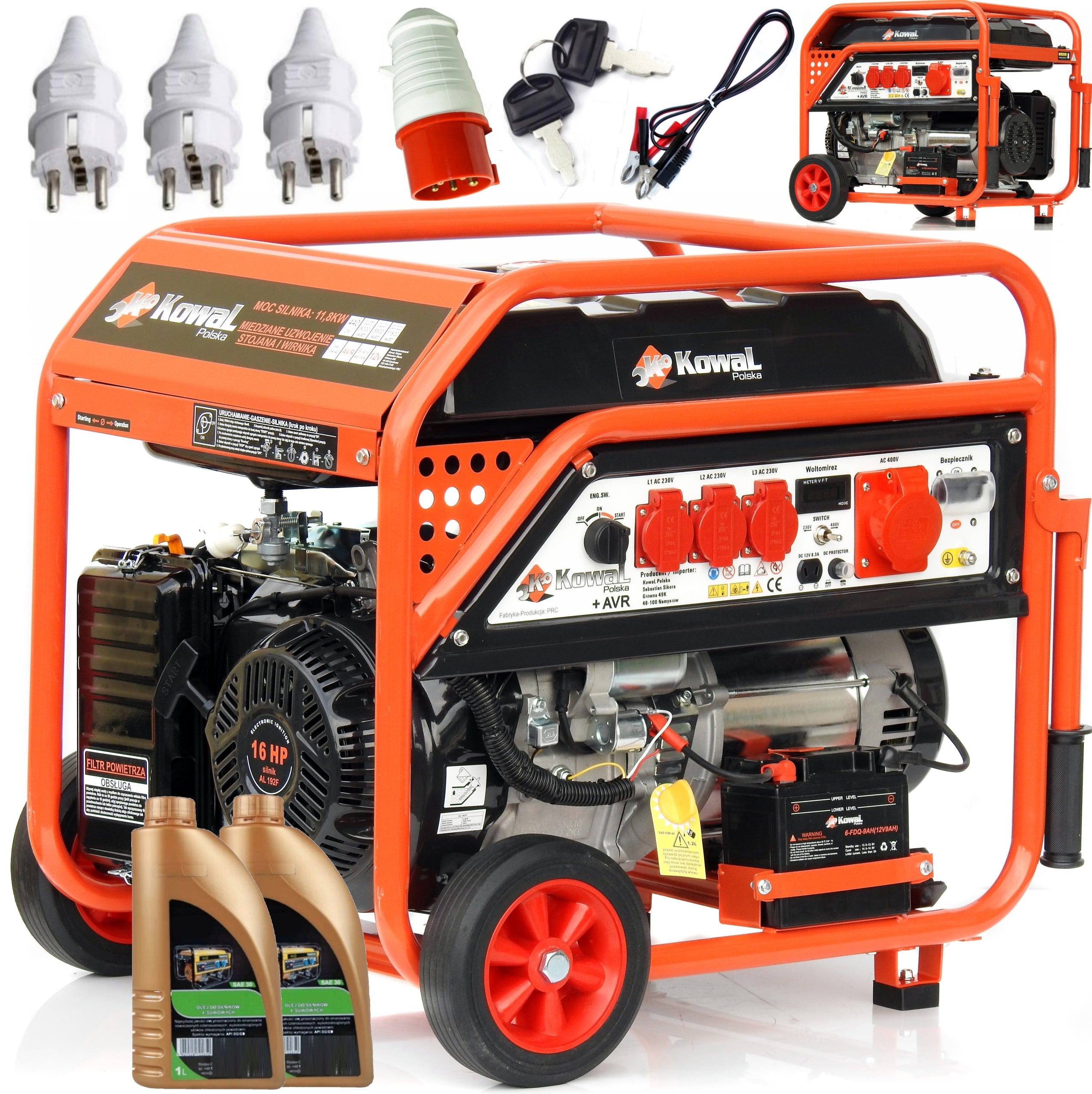 PROFESSIONAL GENERATOR SET 11,8kW ELSTART AVR+ COPPER STATOR blacksmith
