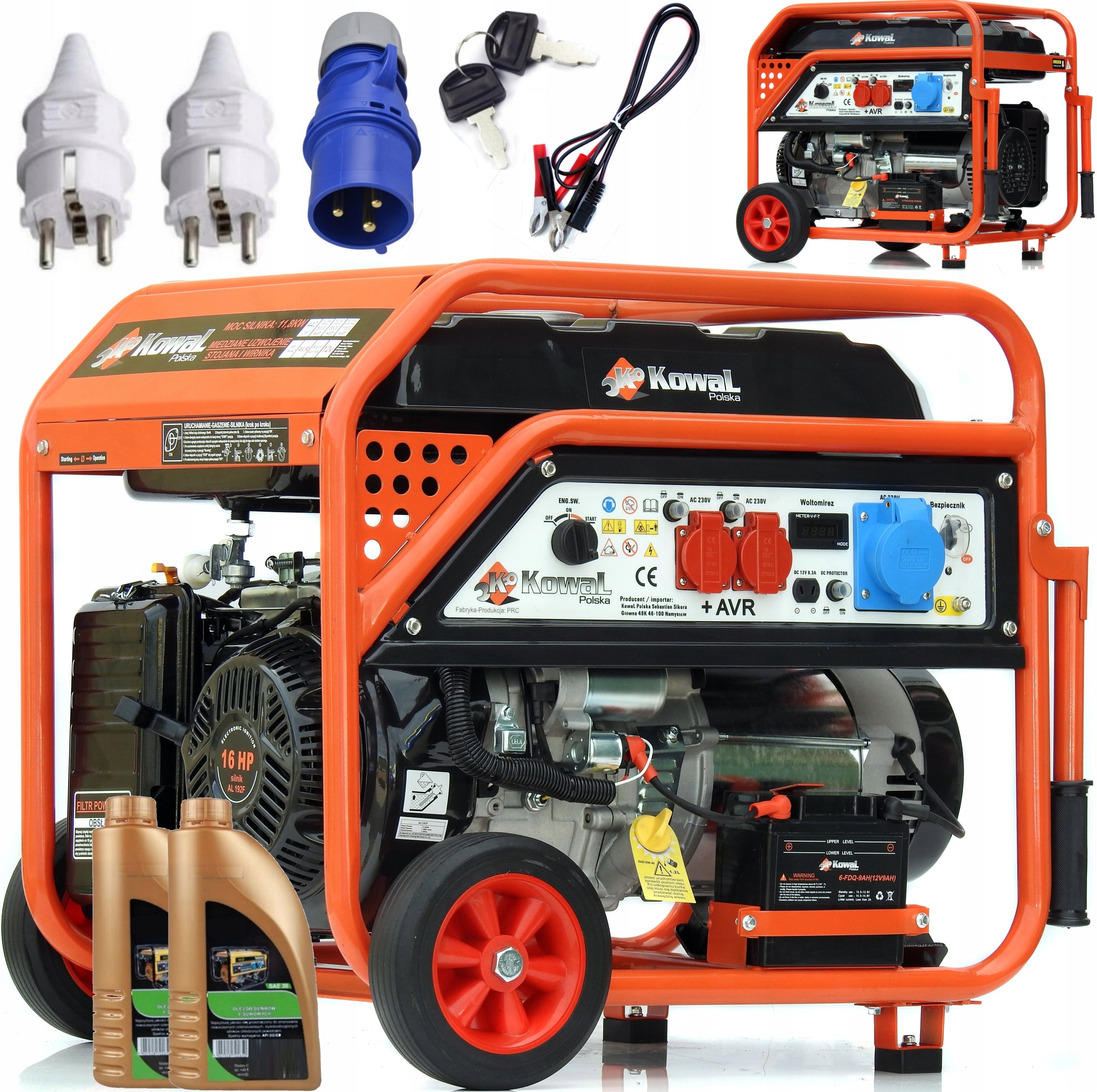 PROFESSIONAL GENERATOR SET 11,8kW ELSTART AVR COPPER STATOR blacksmith