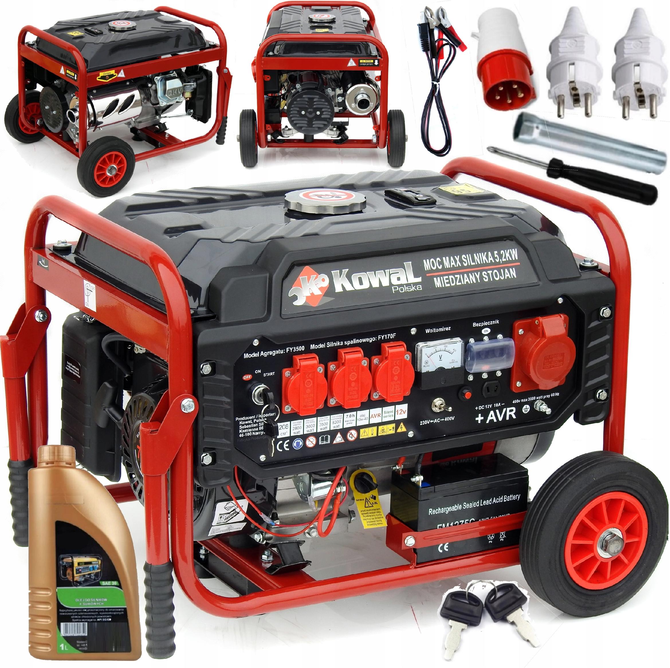 PROFESSIONAL GENERATOR SET 5,2kW EL-START AVR+ COPPER STATOR blacksmith