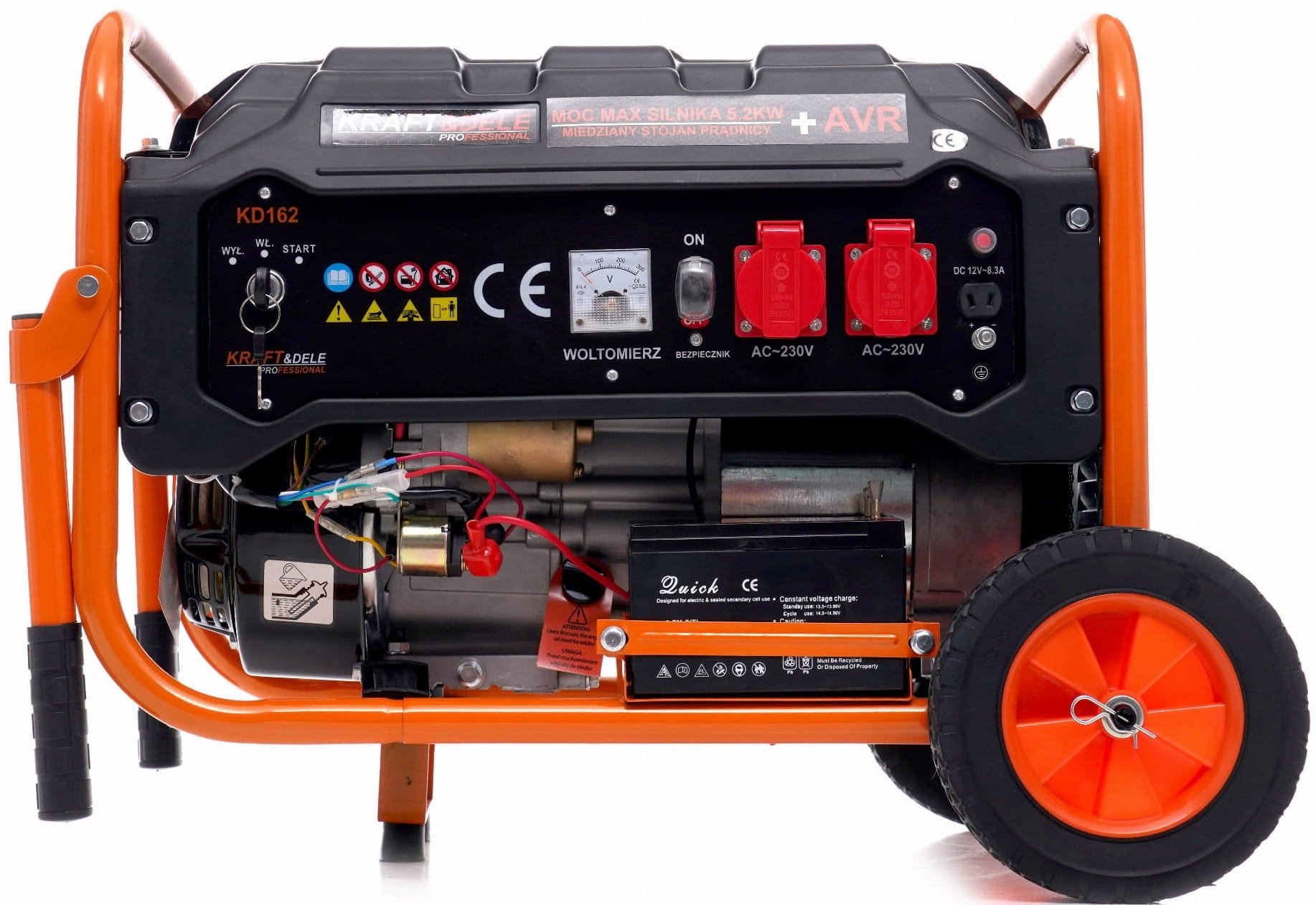 PROFESSIONAL GENERATOR SET 5,2kW ELE-START AVR+ COPPER STATOR KD162 Model KD162