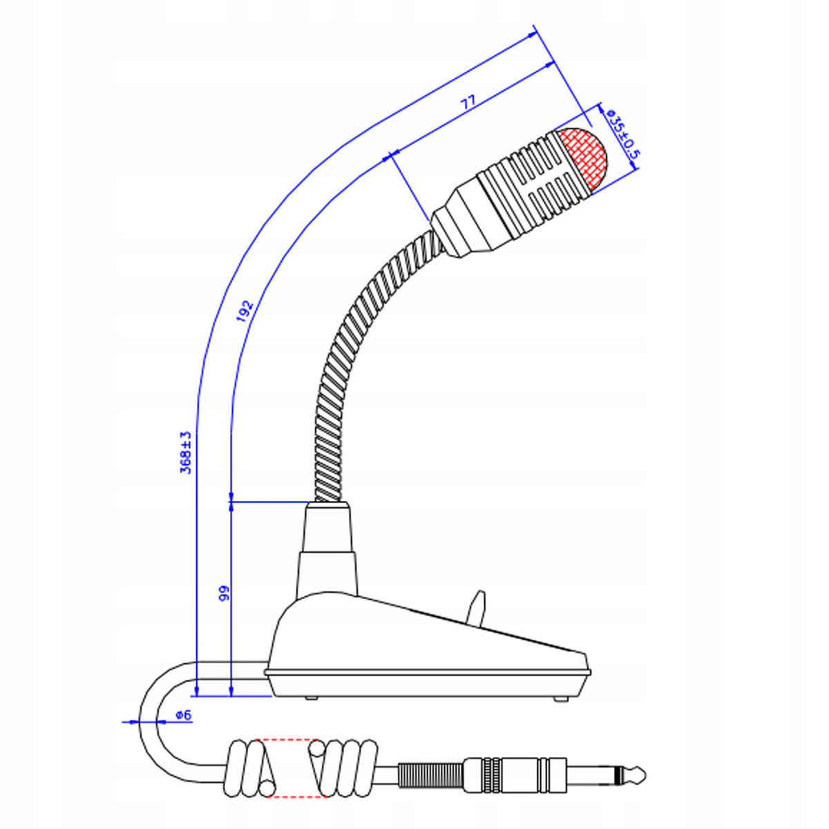PROFESSIONAL GOOSENECK DESKTOP MICROPHONE MONACOR PDM-300 JACK PLUG Batteries included no