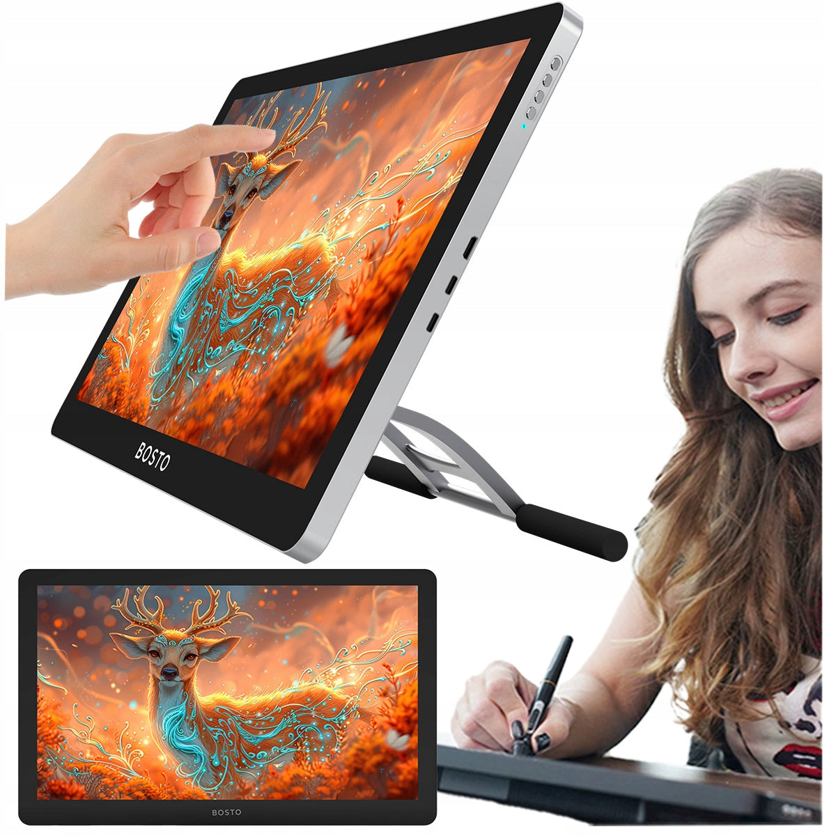 PROFESSIONAL Graphics Tablet BOSTO BT-19UHDT(M) TOUCH LCD 3840x2160