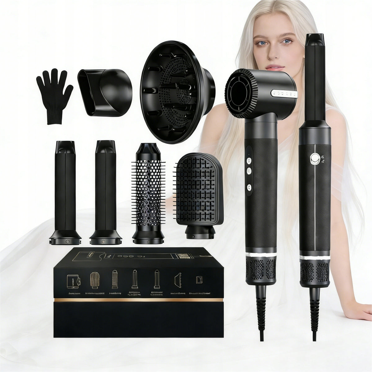 PROFESSIONAL HAIR DRYER WITH IONIZATION 1400W 7 TipS 3 MODES