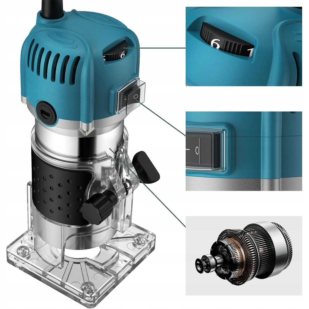 PROFESSIONAL HAND MILLING MACHINE FOR WOOD WITH A SET OF ACCESSORIES 15 PCS Brand no brand