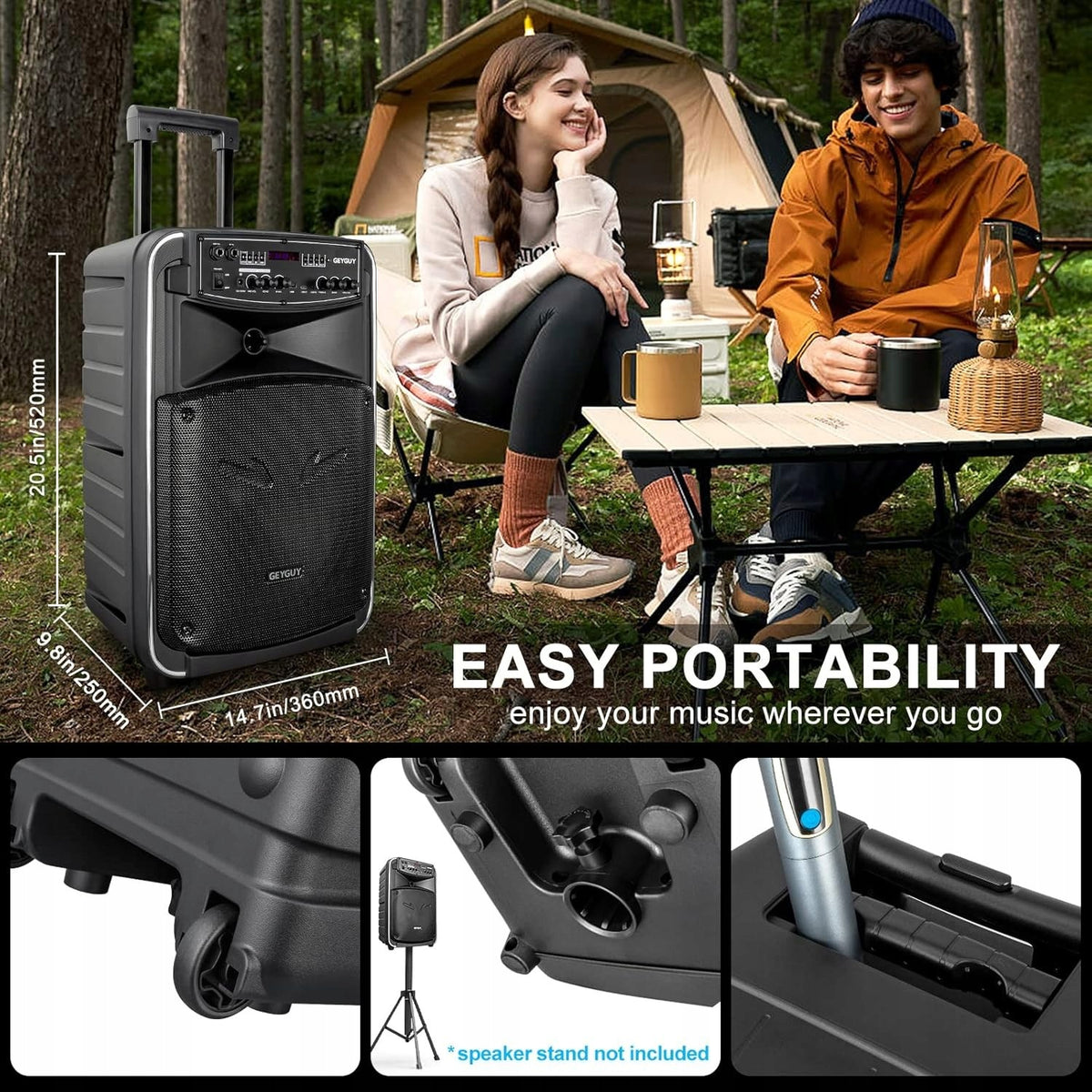 PROFESSIONAL KARAOKE SET GEYGUY GTSK12-2 2 USB BT DSP MICROPHONES Manufacturer code GTSK12-2