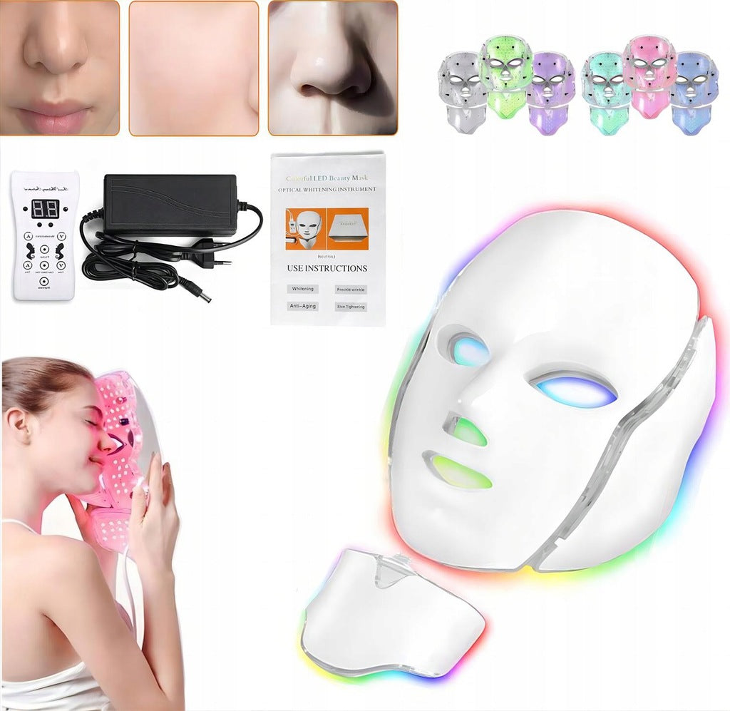 PROFESSIONAL LED MASK 7 COLORS FACE NECK KEEP SKIN MOISTURIZED