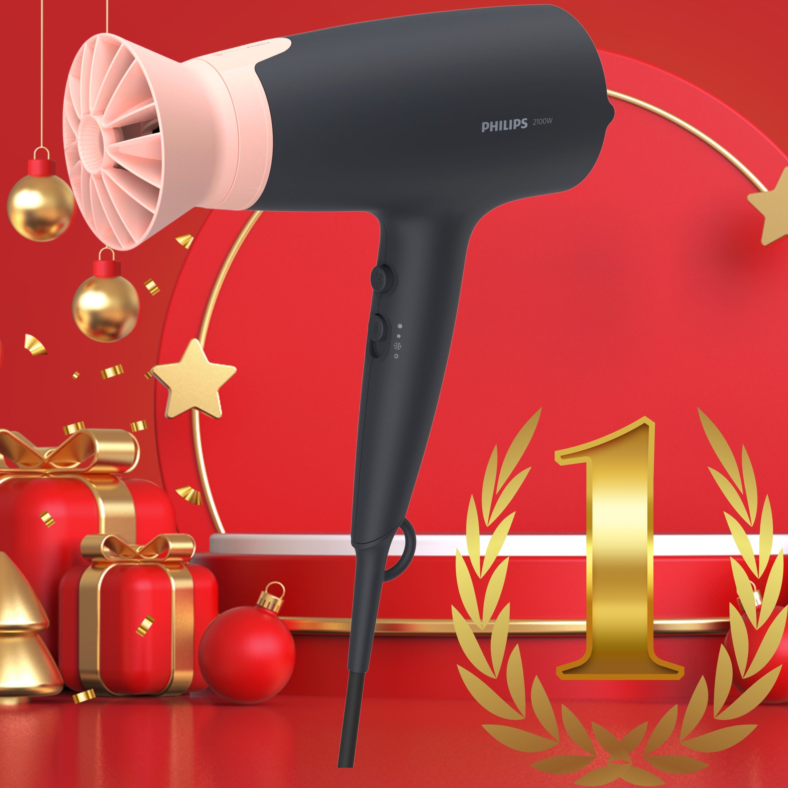 PROFESSIONAL PHILIPS HAIR DRYER WITH INNOVATIVE ATTACHMENT + FREEBIE Packaging status original