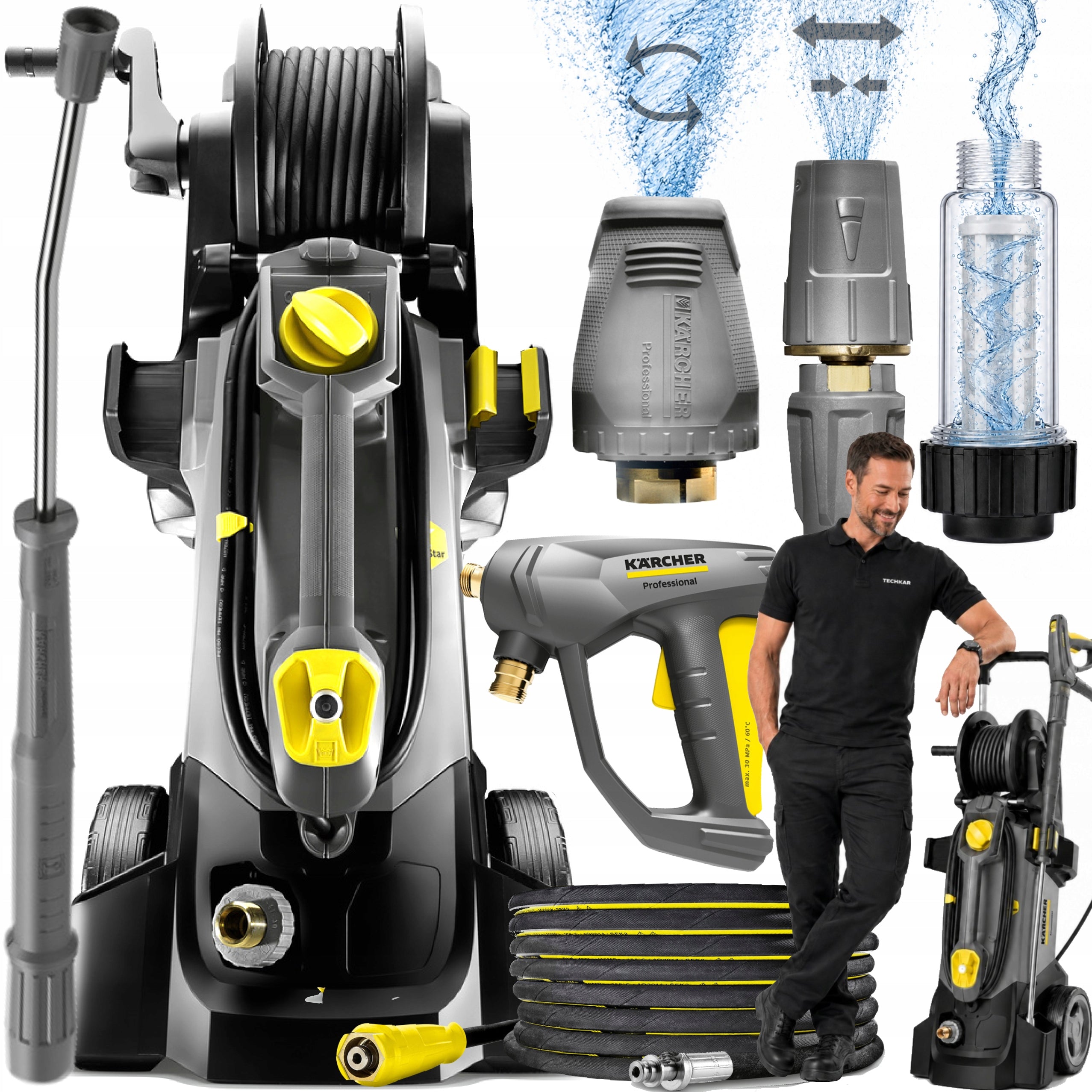 PROFESSIONAL PRESSURE WASHER KARCHER HD 5/17 CX PLUS DRUM + NOZZLE SET
