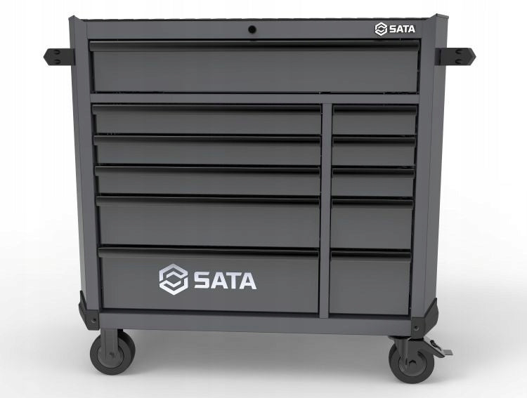 PROFESSIONAL TOOL TROLLEY CABINET LARGE DRAWERS WITH TOOLS 368el. Brand SATA
