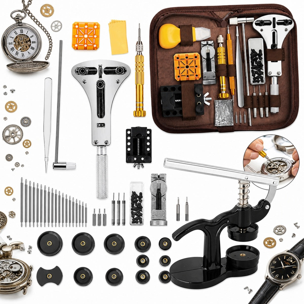 PROFESSIONAL WATCHMAKING KIT FOR WATCH REPAIR 162 PCS NEW