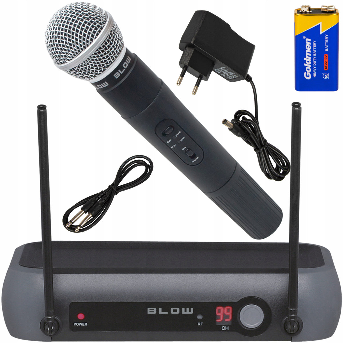 PROFESSIONAL WIRELESS MICROPHONE RECEIVER 50m KARAOKE JACK 6.3 SET