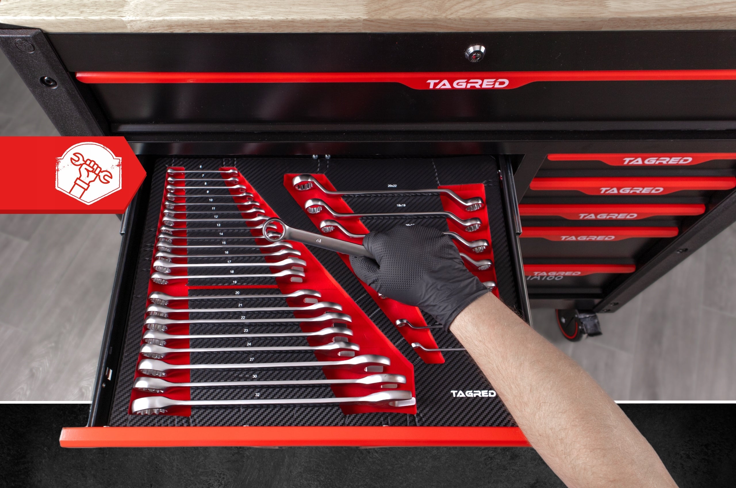 PROFESSIONAL WORKSHOP CABINET TOOL TROLLEY JUMBO 12 DRAWERS 691-el Product height 100 cm