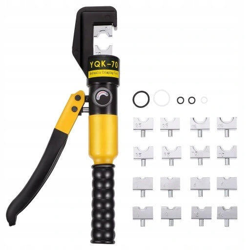 PROFESSIONAL YELLOW HYDRAULIC PRESS FOR WIRES MADE OF DURABLE STEEL