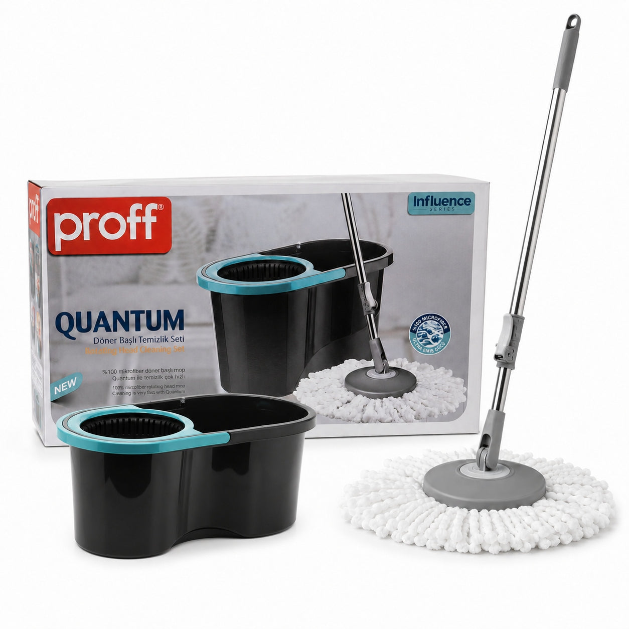 PROFF Quantum Microfiber Rotary Mop with Bucket Floor Kit 16L Manufacturer code 8681503001002
