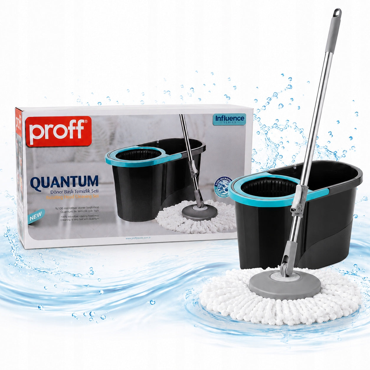 PROFF Quantum Microfiber Rotary Mop with Bucket Floor Kit 16L