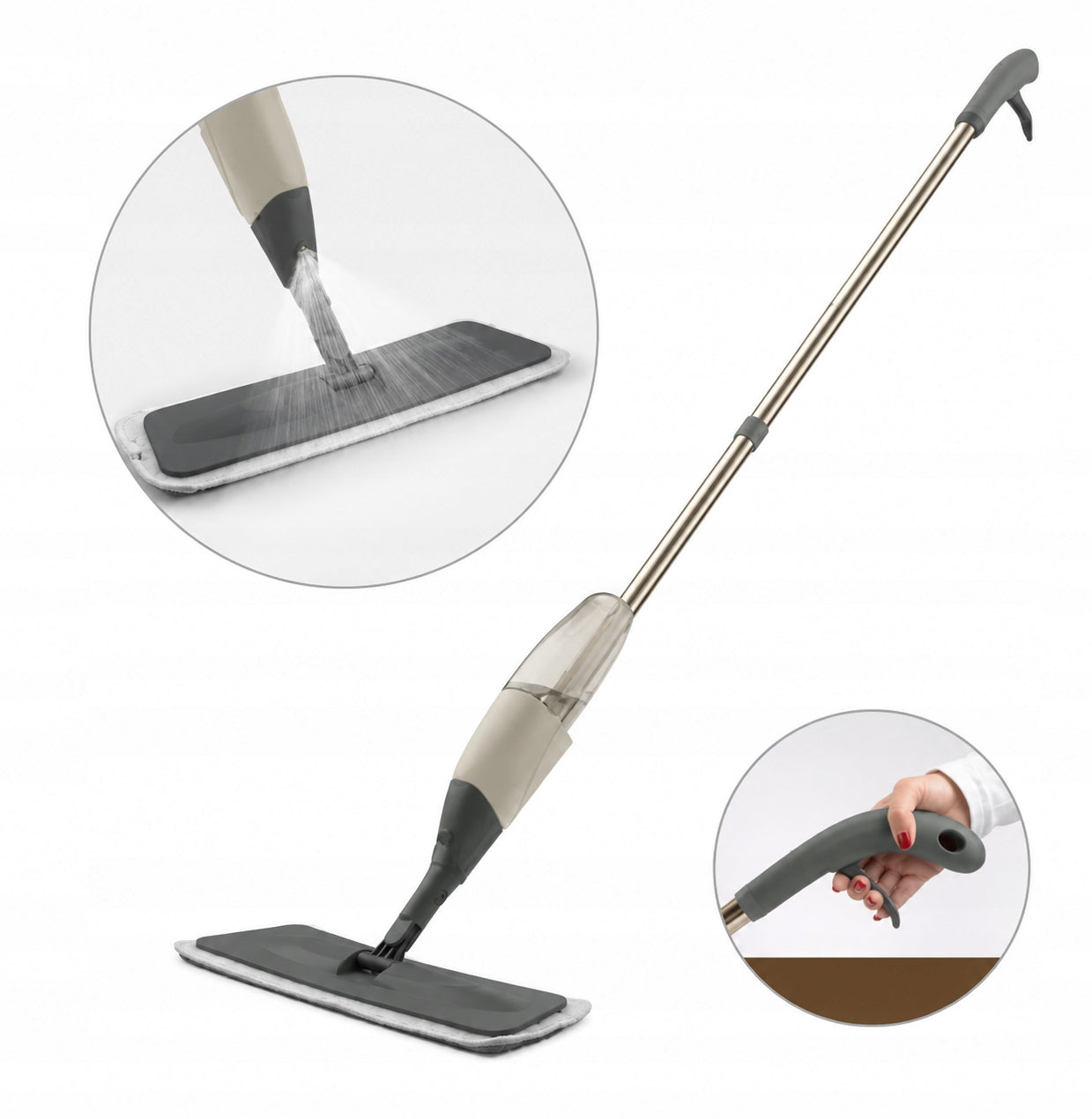 PROFF Spray Mop with Washer FLAT MOP BOX SPRAY GREY Brand Proff