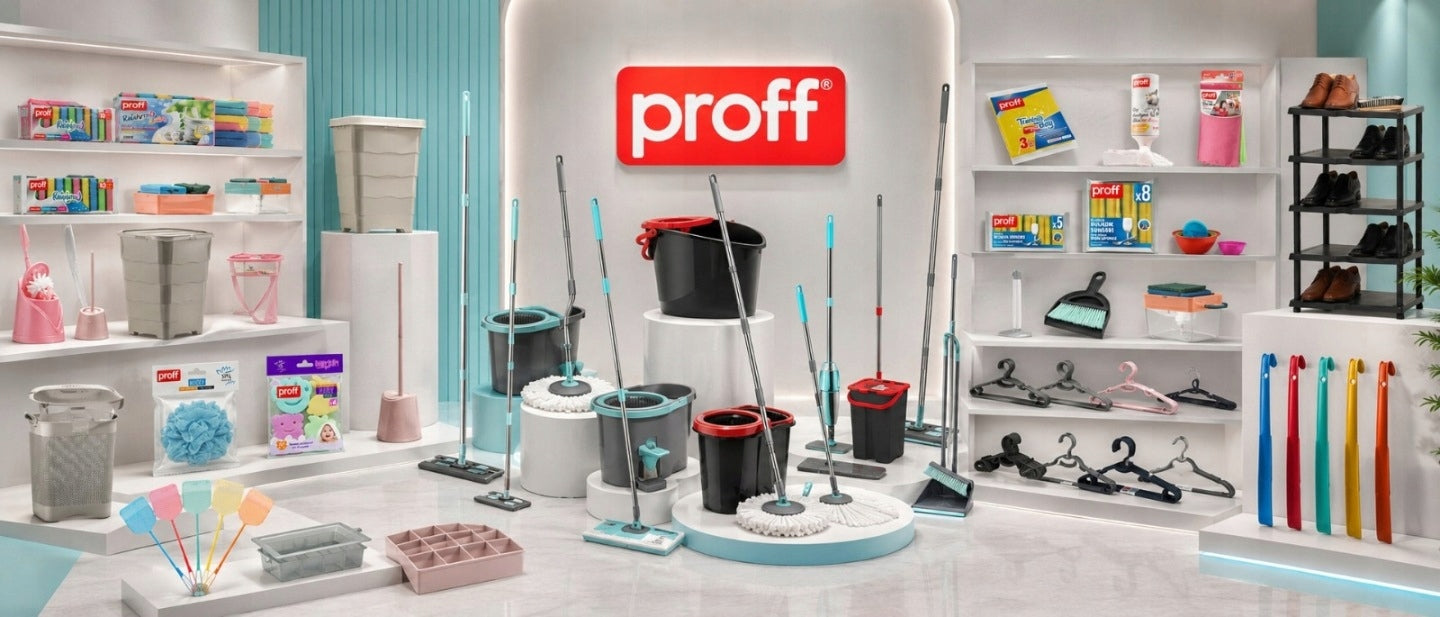 PROFF TRIO 3in1 ROTARY MICROFIBER FLOOR CLEANING MOP UNIVERSAL Brand Proff
