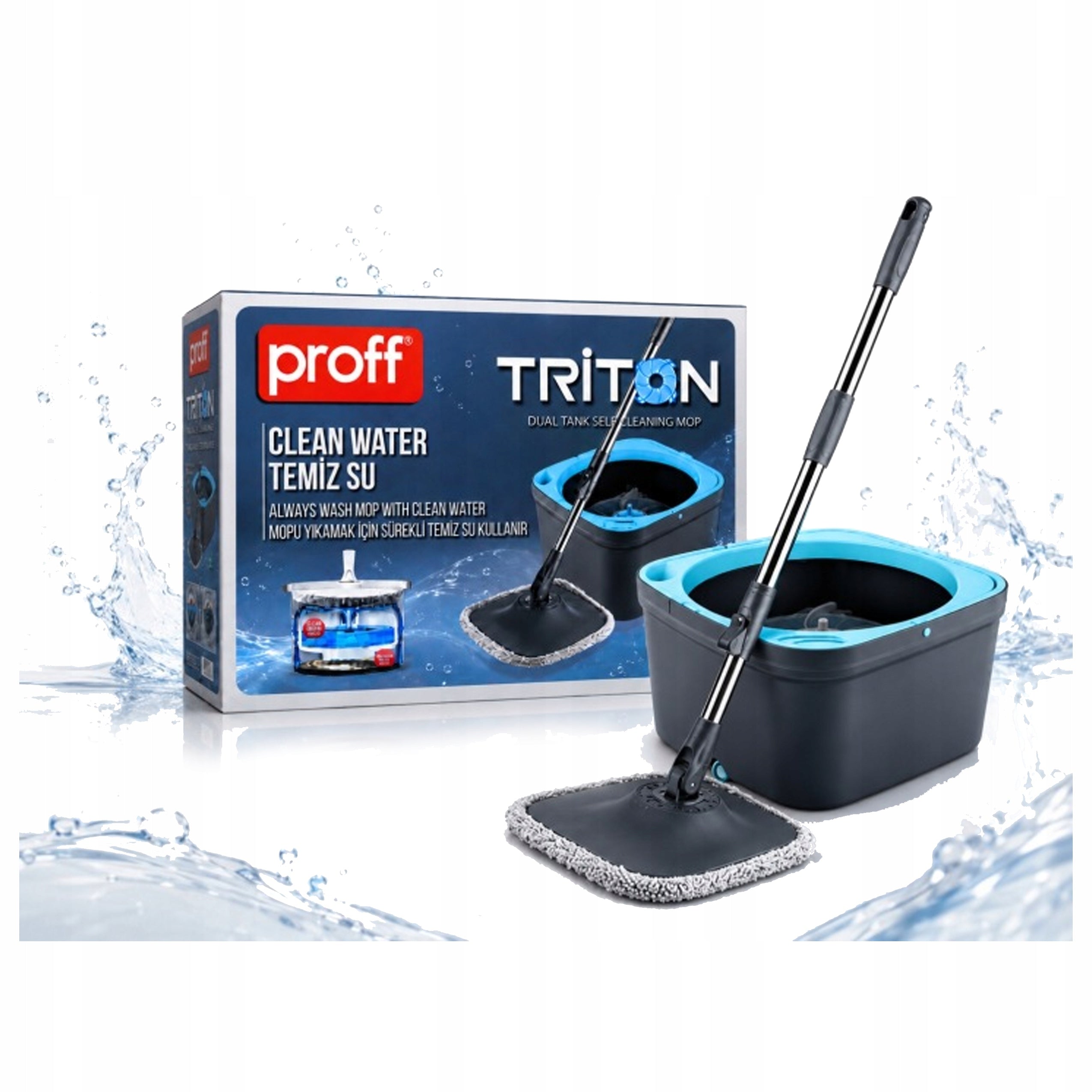 PROFF Triton Washing Kit Rotary Mop with Bucket with Dirty Water Separation
