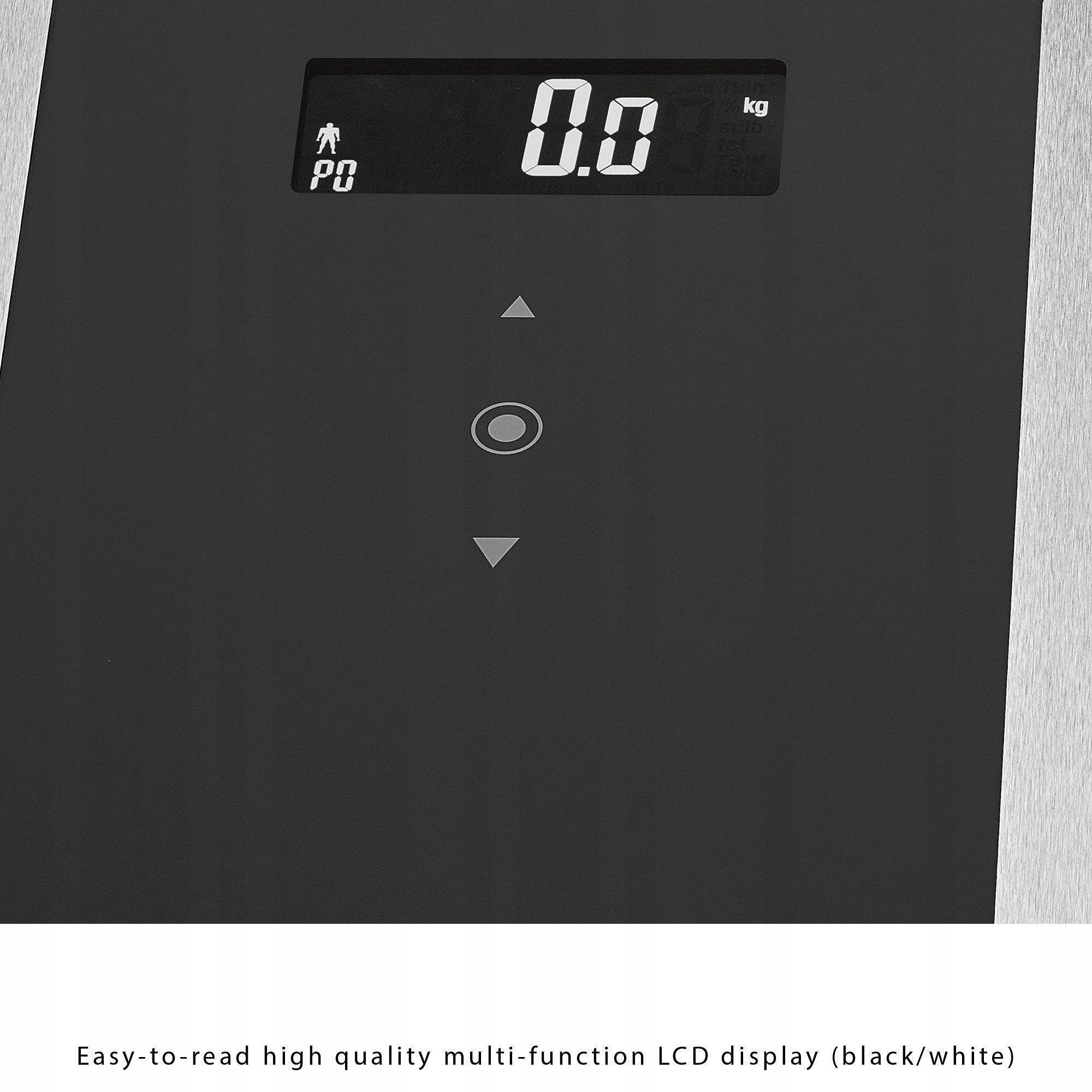 PROFICARE Personal Weight 8in1 Body Fat Analysis Black Precious Steel Brand Proficare