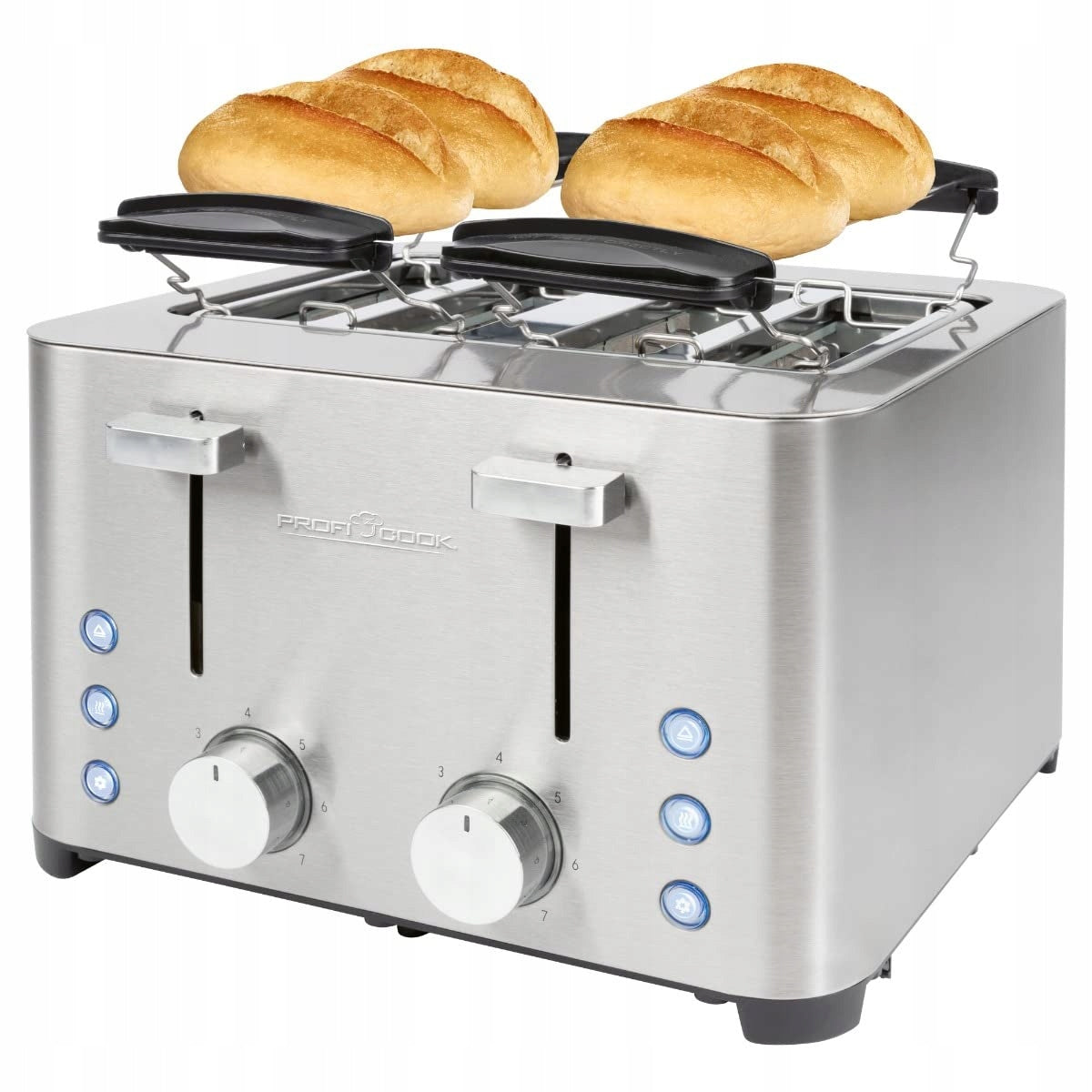 PROFICOOK Toaster 4 Slices Stainless Steel 1500W Wide Slots