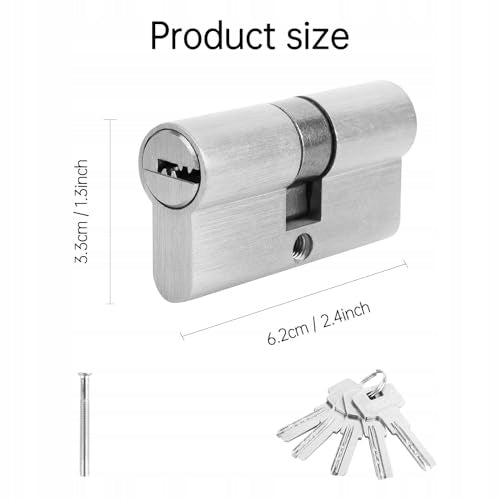 PROFILE DOOR CYLINDER 30/30 DRUM LOCK BRASS 5 KEYS METAL Manufacturer code Bez marki