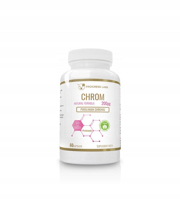 PROGRESS CHROMIUM PICOLINATE 200MCG + PREBIOTIC 60 VCAPS CHROMIUM PICOLINATE