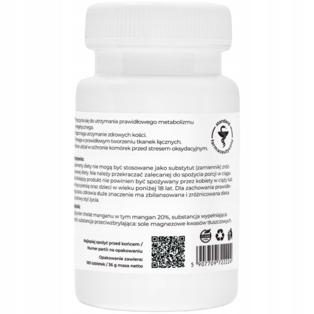 PROGRESS LABS MANGANESE 2MG 180TAB MANGANESE VEGE BONE JOINTS MINERALS Brand Progress Labs