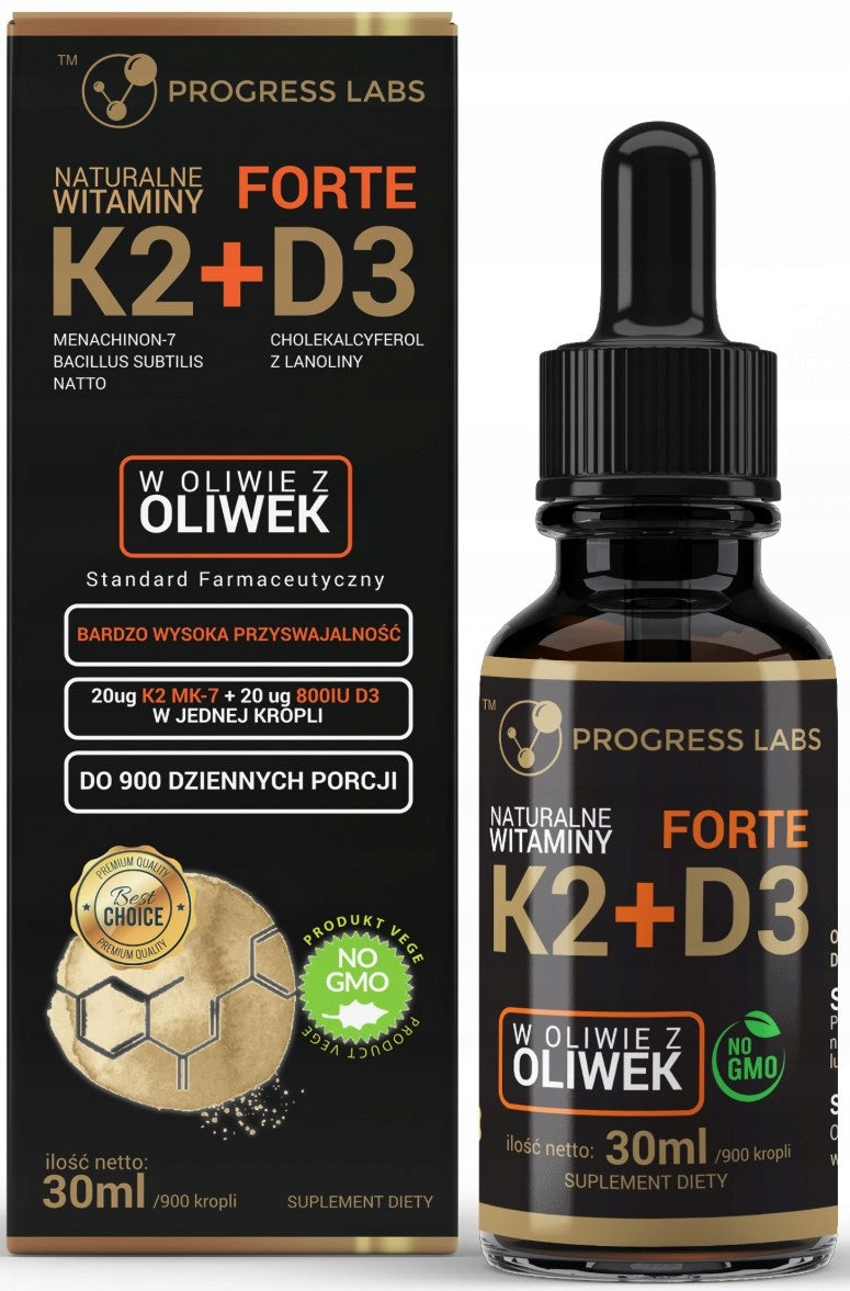 PROGRESS LABS Natural Vitamin K2 + D3 Forte in drops 30 ml