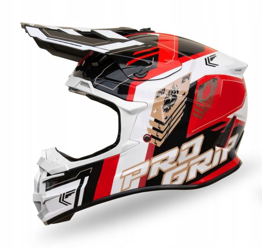 PROGRIP HELMET CROSS SPIRITS RED WHITE BLACK SIZE. M DD CLASP Manufacturer no brand