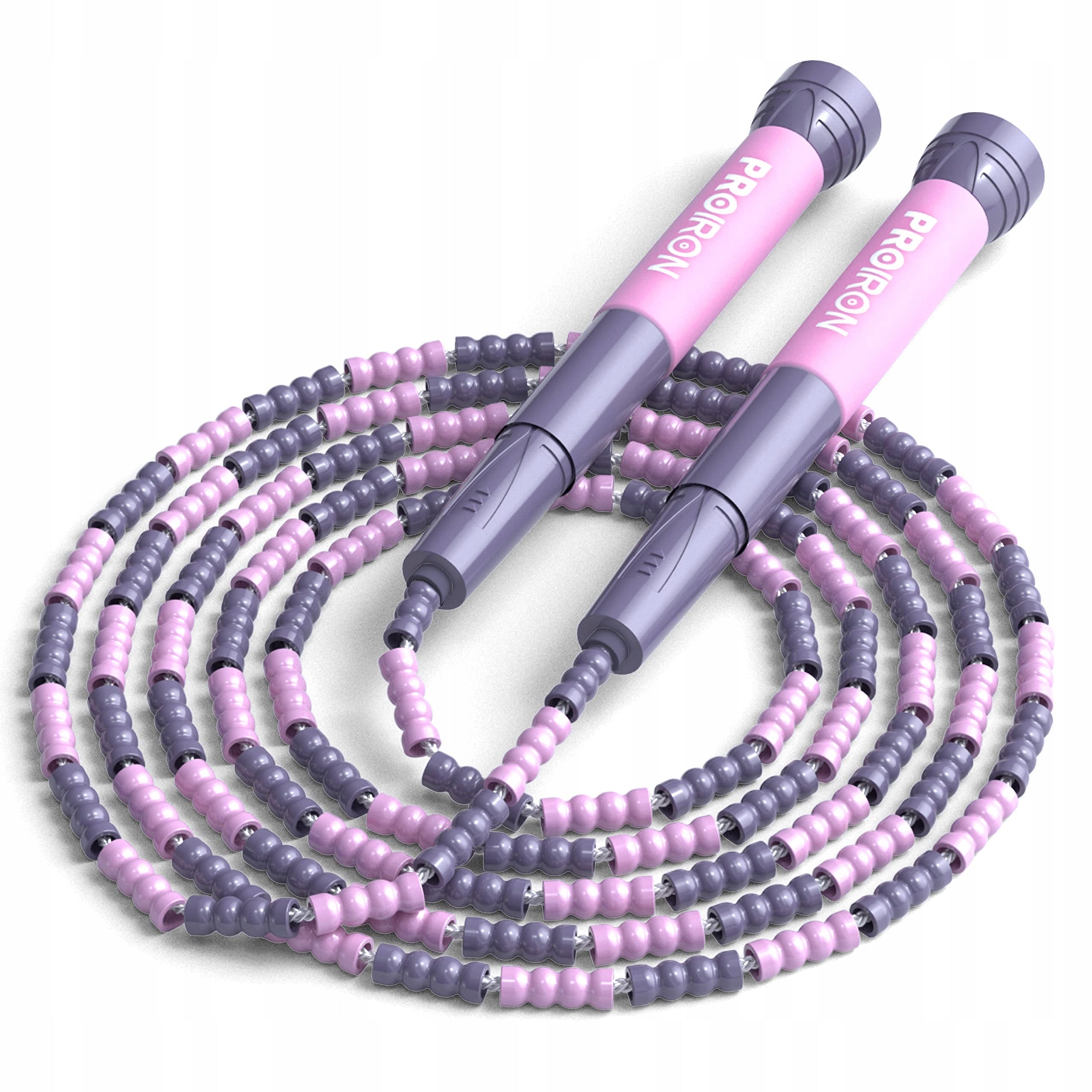 PROIRON Beaded Jump Rope for Children 2,8 m Purple-Pink