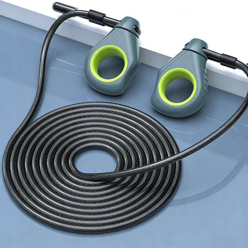 PROIRON Jump rope 2in1 with rope and without fitness cable grey-green Model PROIRON TS05-1 skakanka 2w1 szaro-zielona