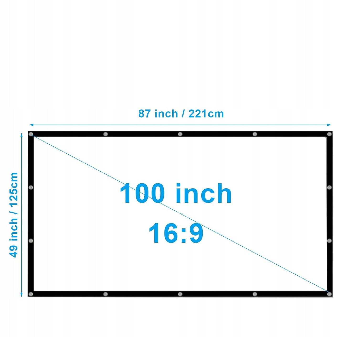 PROJECTION SCREEN 100 INCHES 16:9 PORTABLE FOR PROJECTOR FILM HD PRESENTATIONS Model EKRAN PROJEKCYJNY 100 CALI