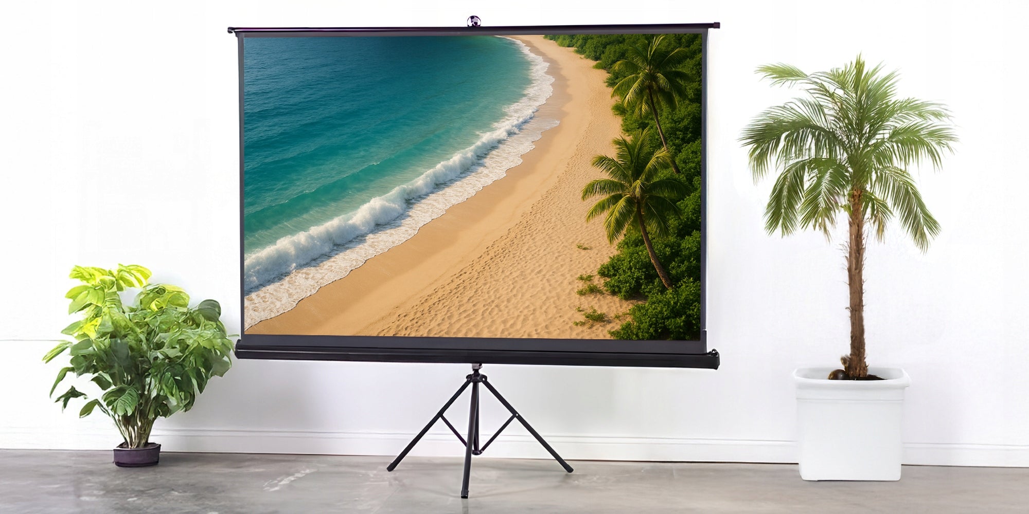 PROJECTION SCREEN 100 INCHES FOR PROJECTOR 16:9 221X124 CM + TRIPOD Brand no brand
