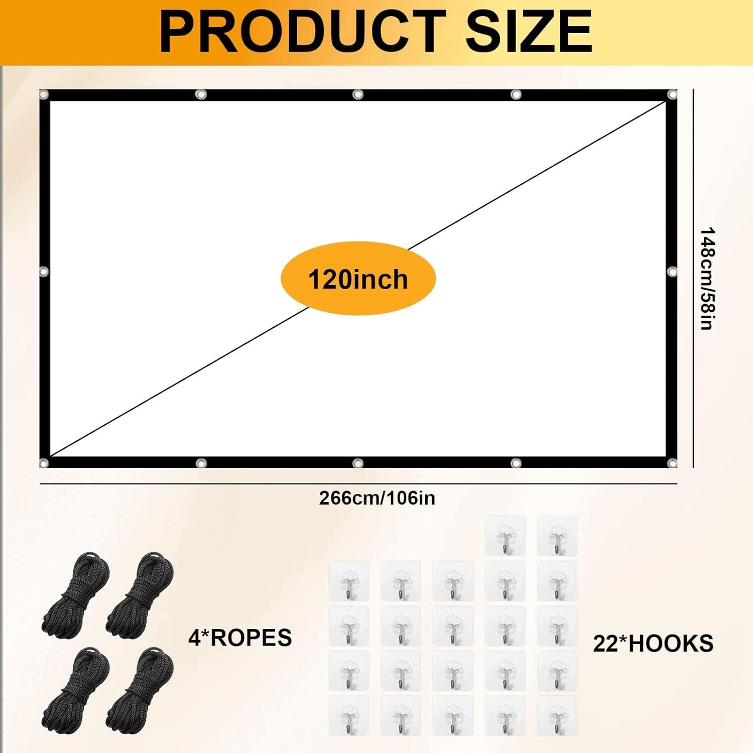 PROJECTION SCREEN 120 INCHES FOLDABLE 16:9 FULL HD EXTERNAL Model ZDRMB-120