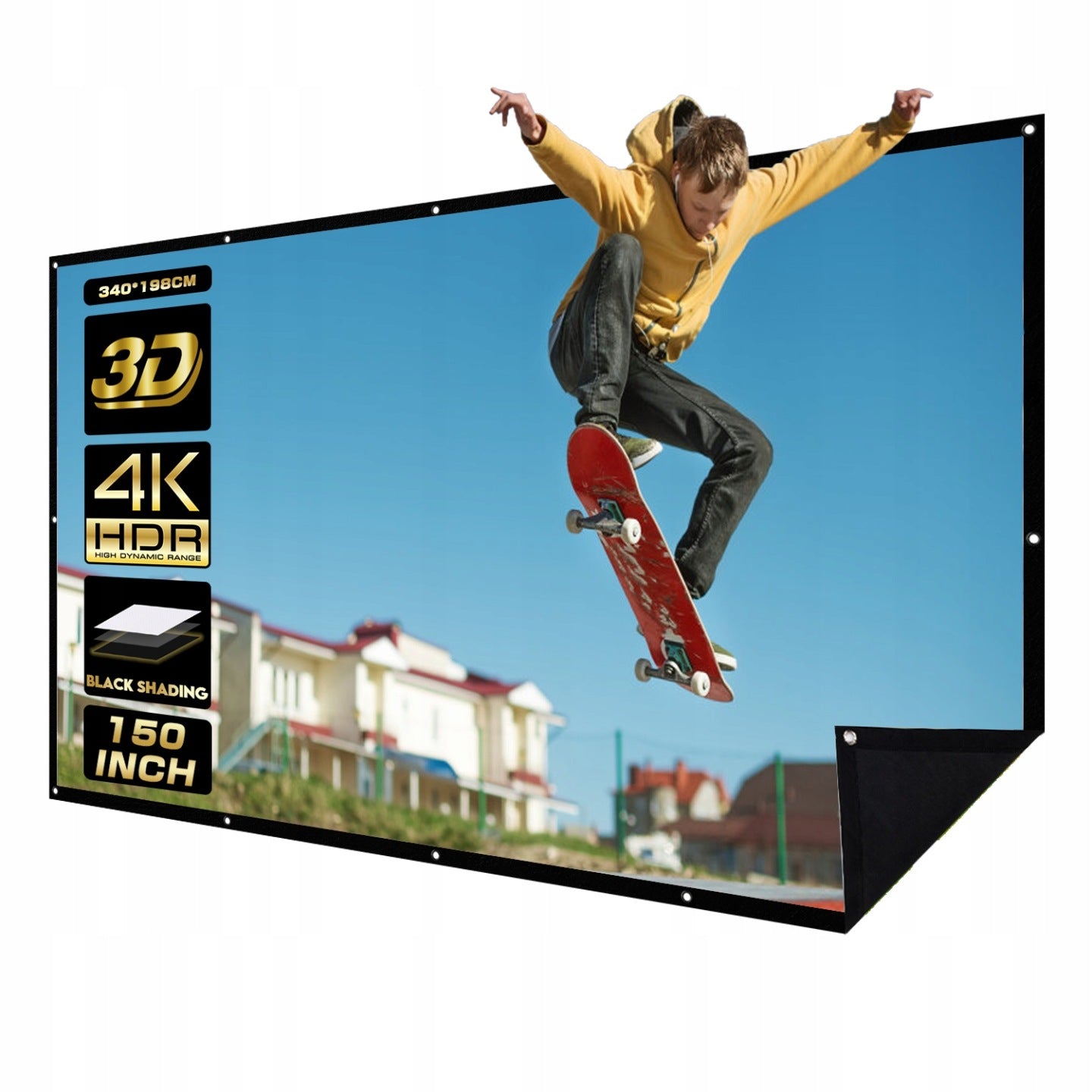 PROJECTION SCREEN 150'' 16:9 Portable 340×198cm PORTABLE WITH CARRY BAG