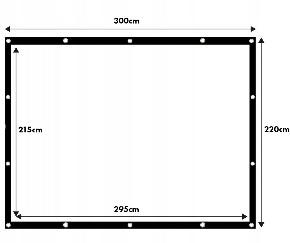 PROJECTION SCREEN BORDER 150" 300x220cm 25mm 4:3 2K 4K 3D ULTRA HD Manufacturer code 90323