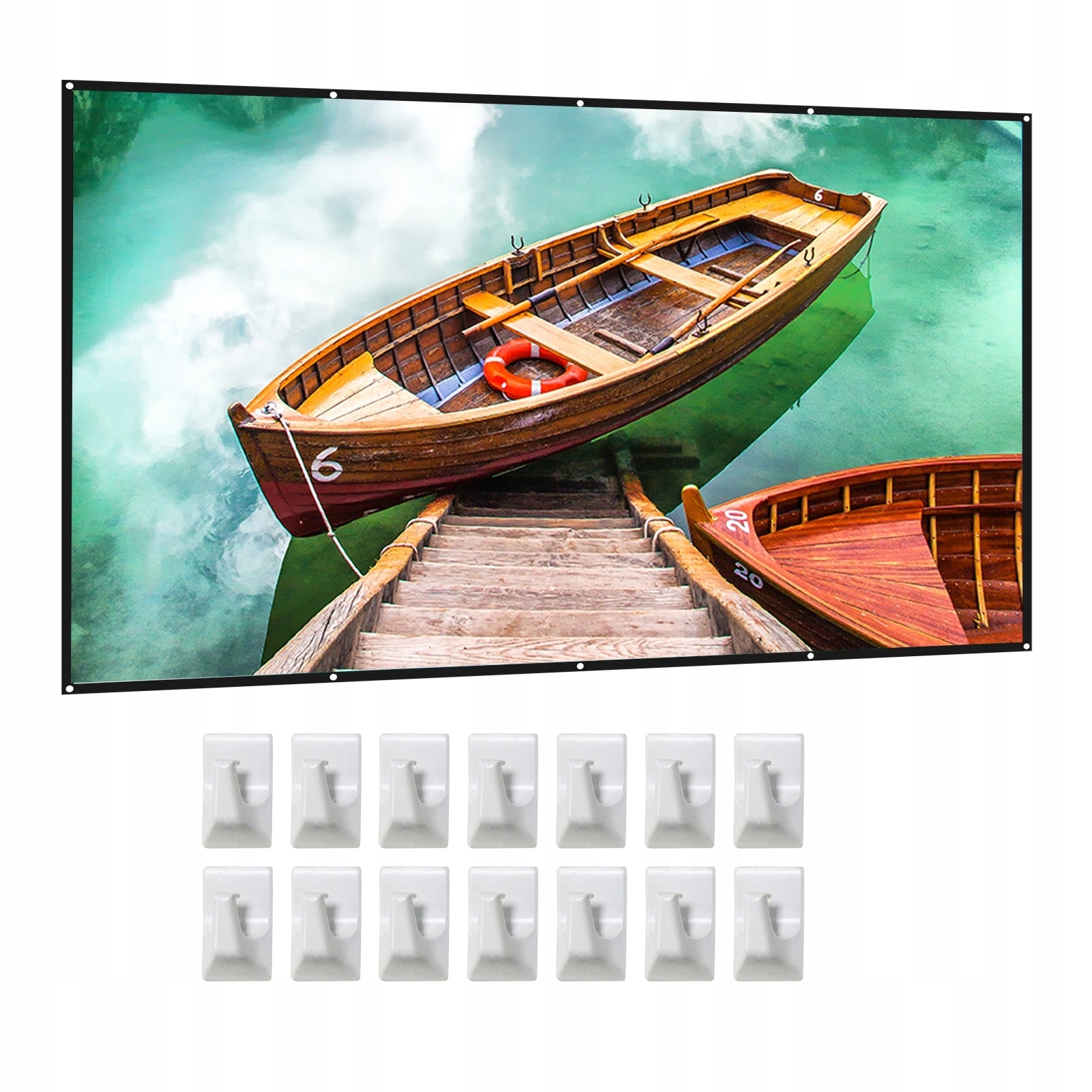 PROJECTION SCREEN PORTABLE DOUBLE SIDED FOLDING 150' 16:9 HD 4K FOR OFFICE Packaging status original